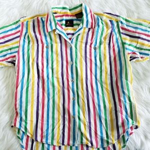 🍋Vintage Liz Sport Button Up Cand Striped